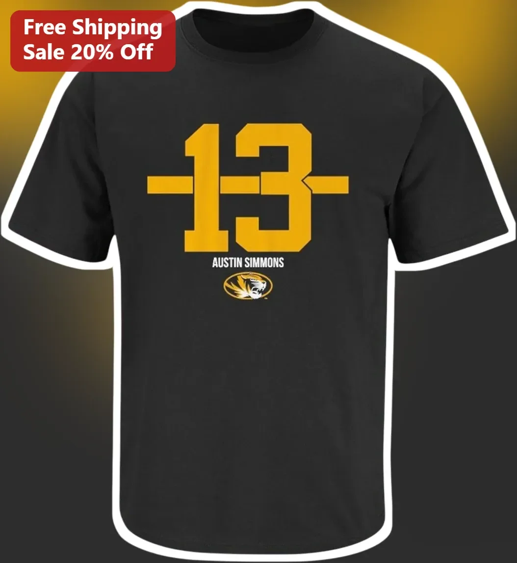 Austin Simmons Missouri Tigers NIL Football Player Name Number Tee