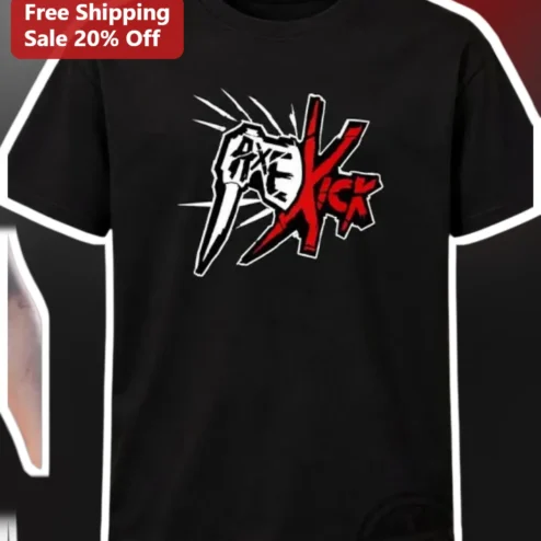 Axe Kick Graphic Tee Martial Arts Fighting Design Black Cotton Shirt for MMA Fans