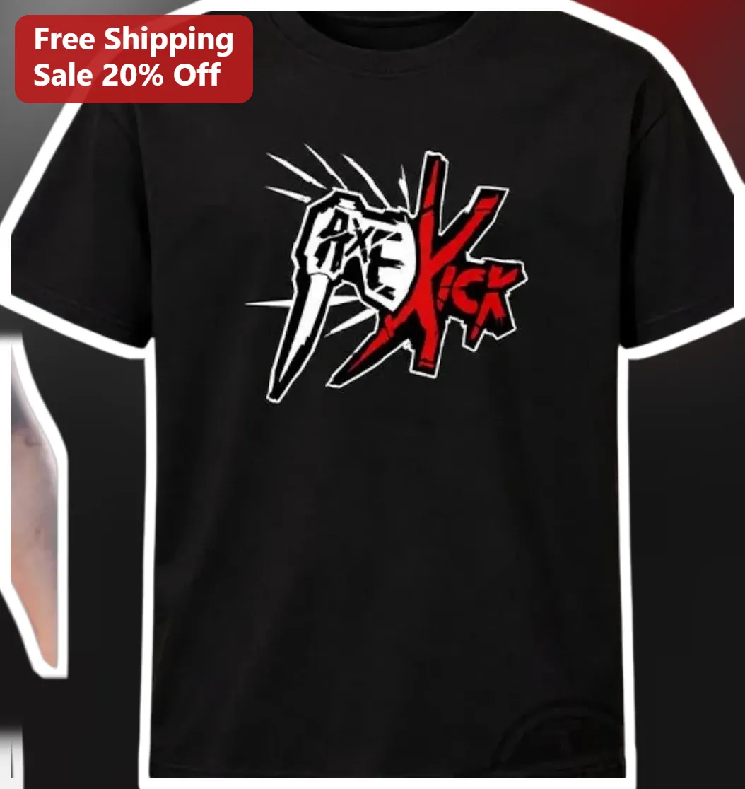 Axe Kick Graphic Tee Martial Arts Fighting Design Black Cotton Shirt for MMA Fans