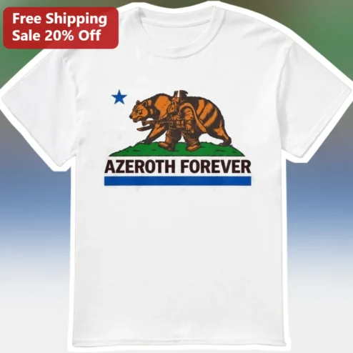 Azeroth Forever Tee World of Warcraft Bear Flag Graphic Shirt for Gamers