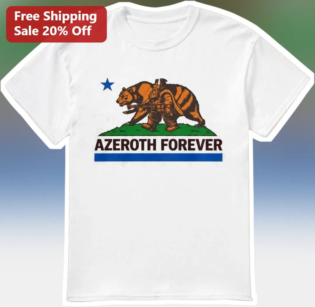 Azeroth Forever Tee World of Warcraft Bear Flag Graphic Shirt for Gamers
