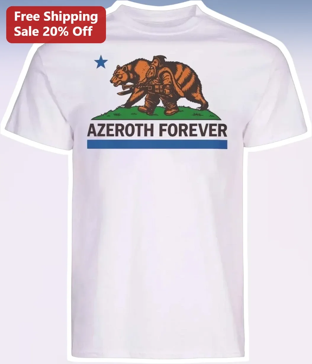 Azeroth Forever Tee World of Warcraft Dwarf Bear Flag Graphic Shirt for Gamers