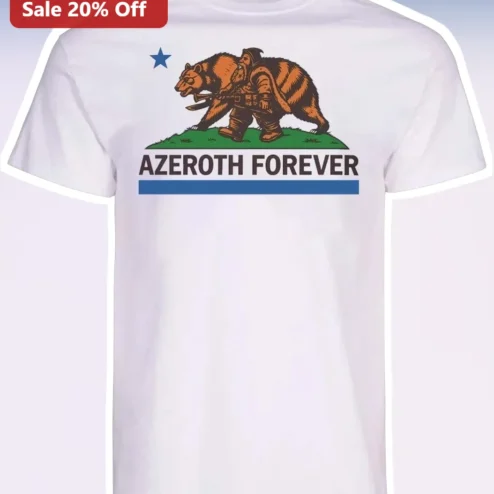 Azeroth Forever Tee World of Warcraft Fantasy Gamer Graphic Shirt for Men