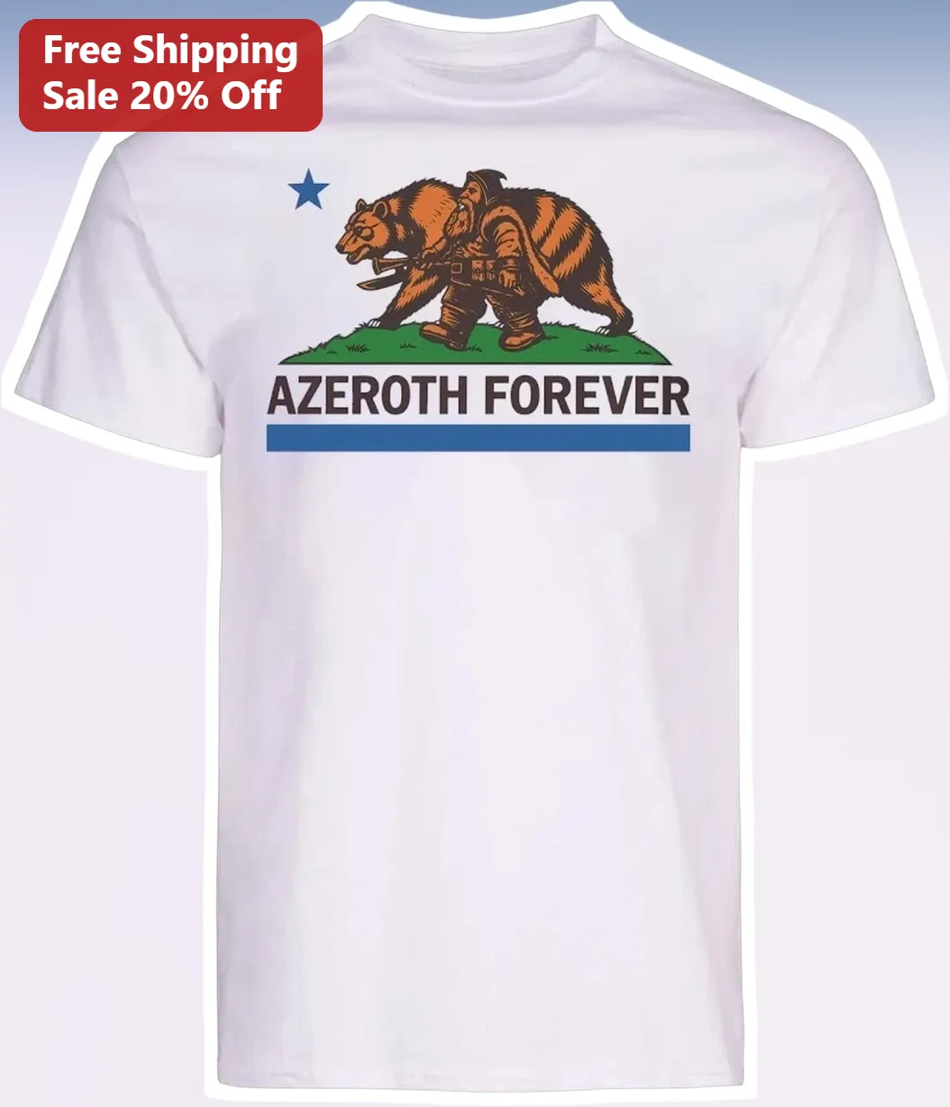 Azeroth Forever Tee World of Warcraft Fantasy Gamer Graphic Shirt for Men