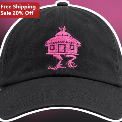 Baba Yaga Cap Slavic Folklore Embroidered Hut on Chicken Legs Dad Hat
