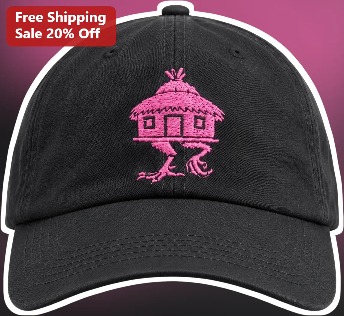 Baba Yaga Cap Slavic Folklore Embroidered Hut on Chicken Legs Dad Hat