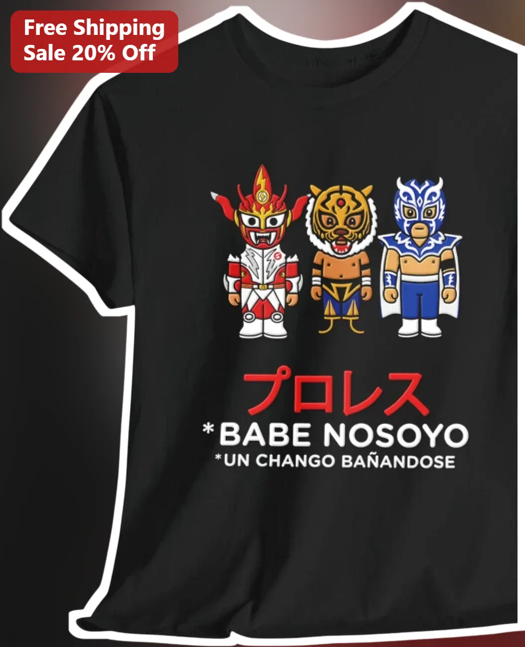 Babe Nosoyo Un Chango Bañandose Pro Wrestling Luchador Trio Graphic Tee
