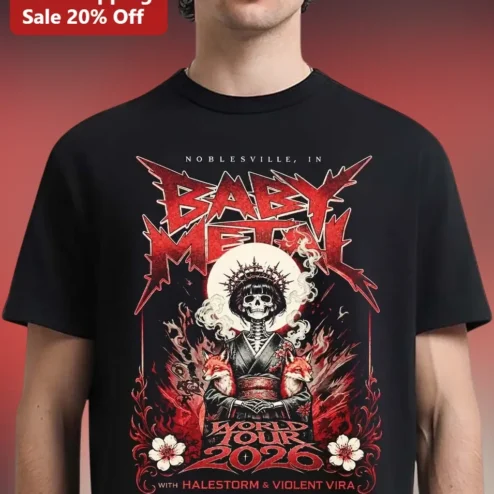 BABYMETAL WORLD TOUR Tee Kawaii Metal Band Graphic Shirt for Fans