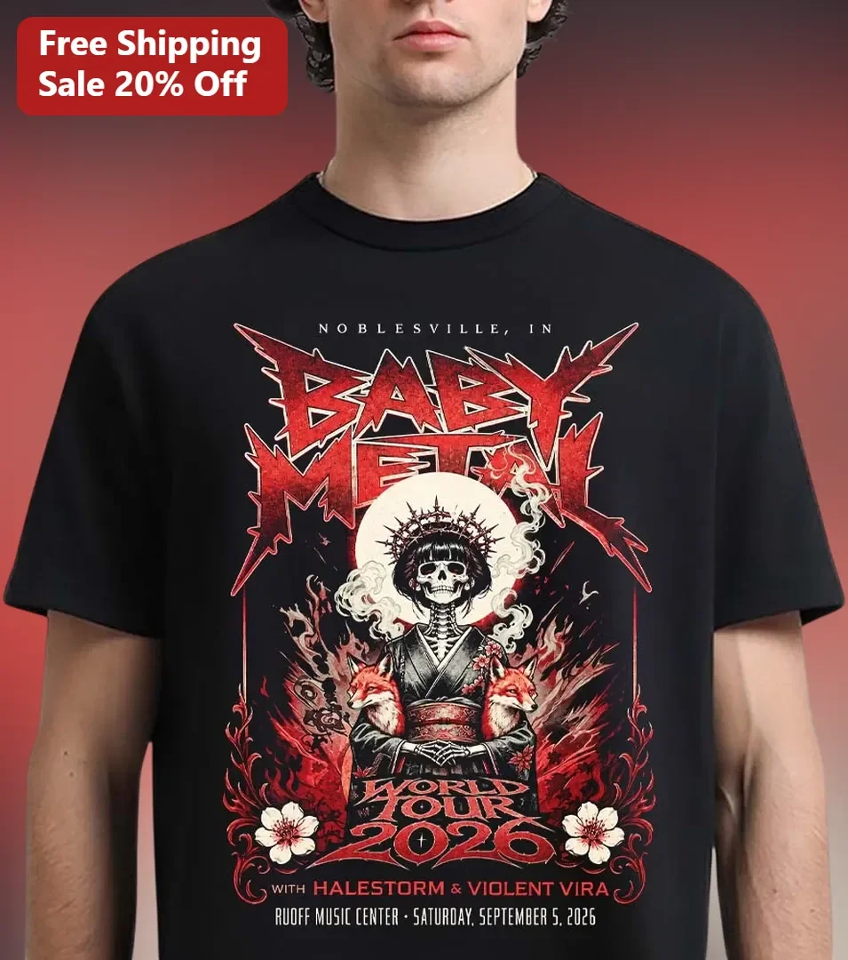 BABYMETAL WORLD TOUR Tee Kawaii Metal Band Graphic Shirt for Fans