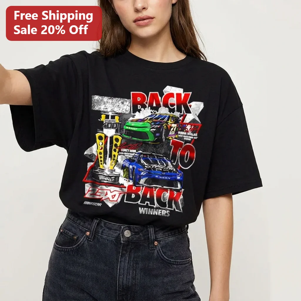 Back to Back Winners Tee Vintage NASCAR Racing Graphic T-Shirt Gift for Racing Fans