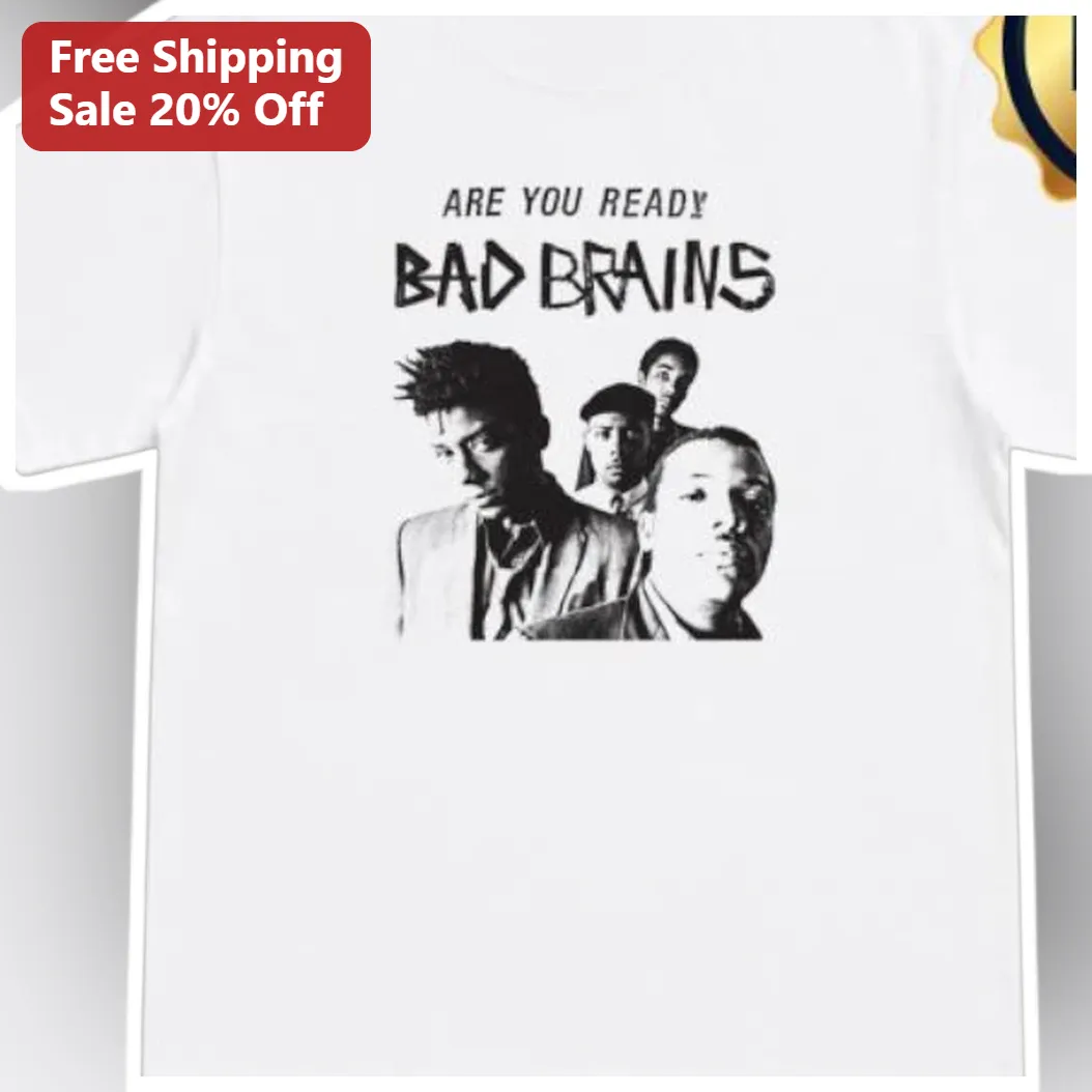Bad Brains Are You Ready Punk Rock Graphic Tee Vintage Hardcore Band Merch Shirt available at our Chicago, Illinois warehouse