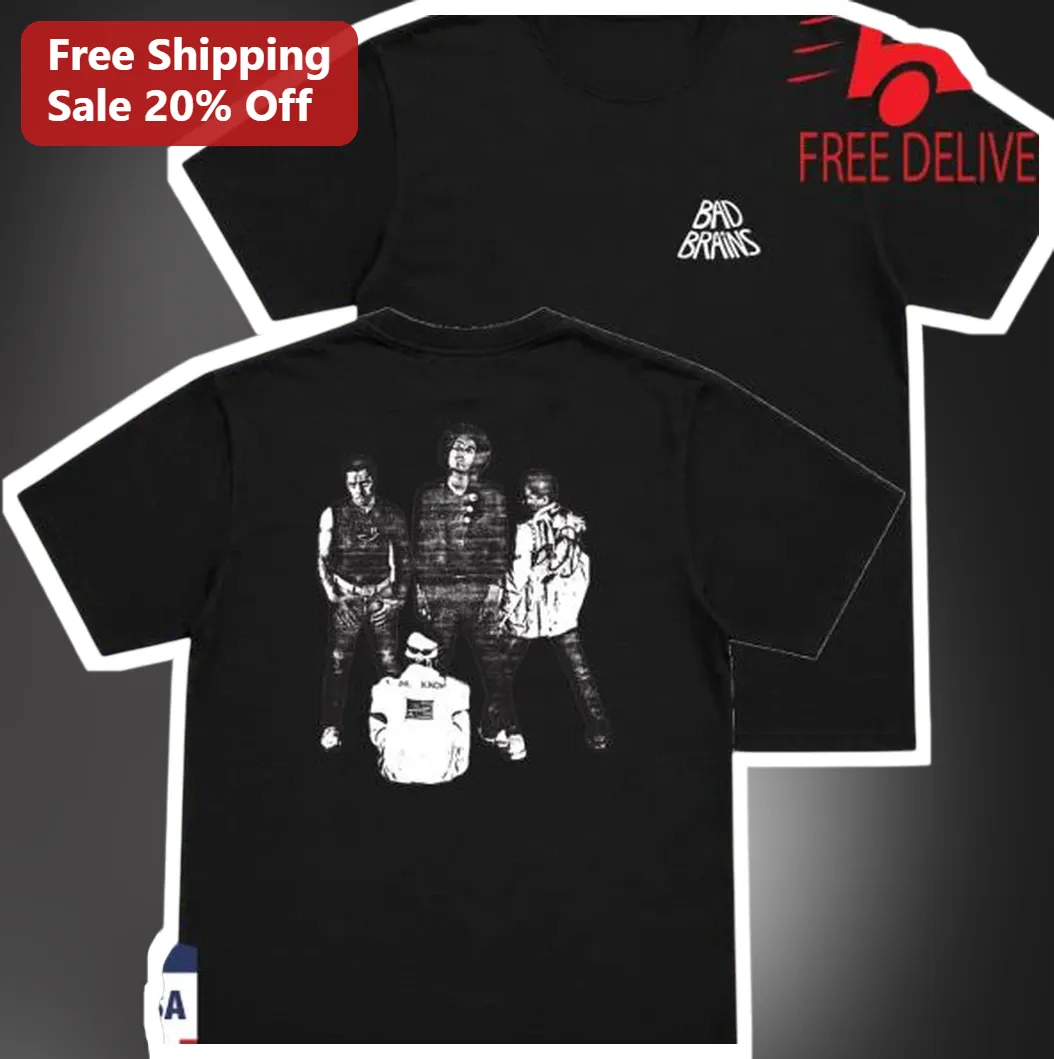 Bad Brains Vintage Punk Rock Graphic Tee Black Cotton Band Shirt