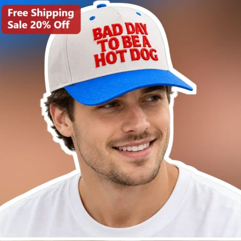 Bad Day To Be A Hot Dog Cap Funny Pun Dad Joke Hat Gift For Men