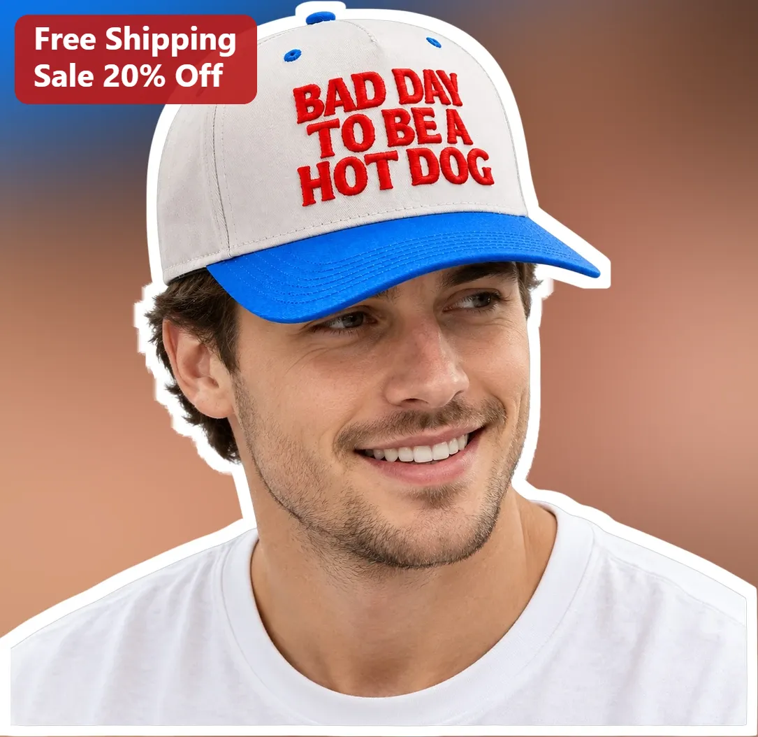Bad Day To Be A Hot Dog Cap Funny Pun Dad Joke Hat Gift For Men