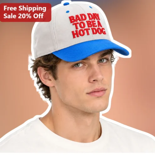 Bad Day To Be A Hot Dog Hat Funny Foodie Novelty Baseball Cap Gift for Men