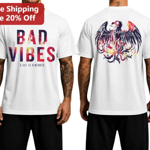 Bad Vibes A Day To Remember Graphic Tee ADTR Band Merch Alternative Rock Shirt