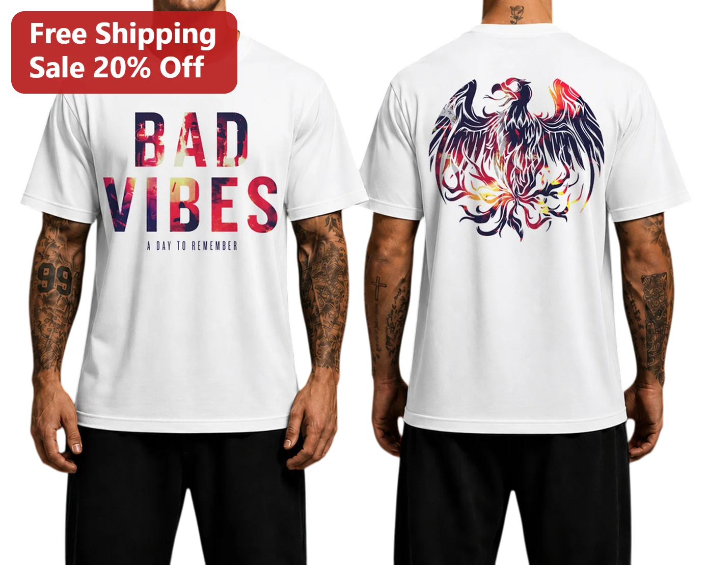 Bad Vibes A Day To Remember Graphic Tee ADTR Band Merch Alternative Rock Shirt