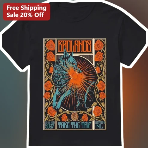 Badlands Take The Trip Vintage Concert Poster Graphic Tee