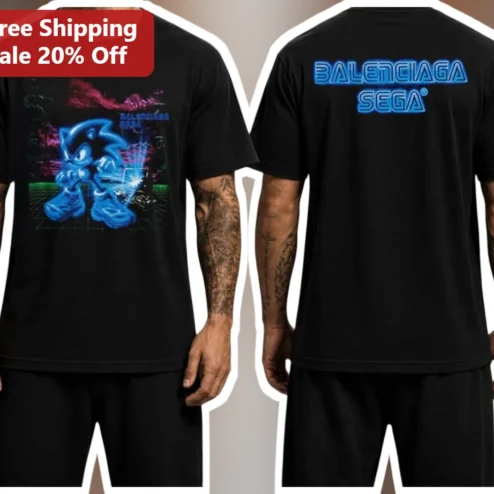 Balenciaga Sega Sonic Tee Synthwave Vaporwave Streetwear Graphic Shirt