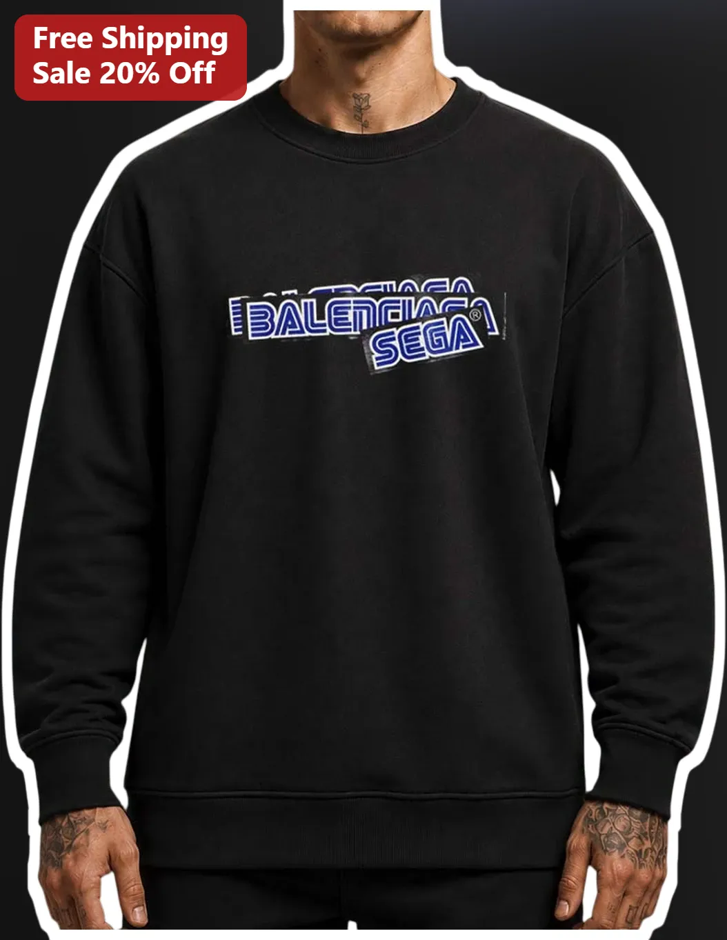 Balenciaga Sega Sweatshirt Retro Gaming Glitch Art Crewneck