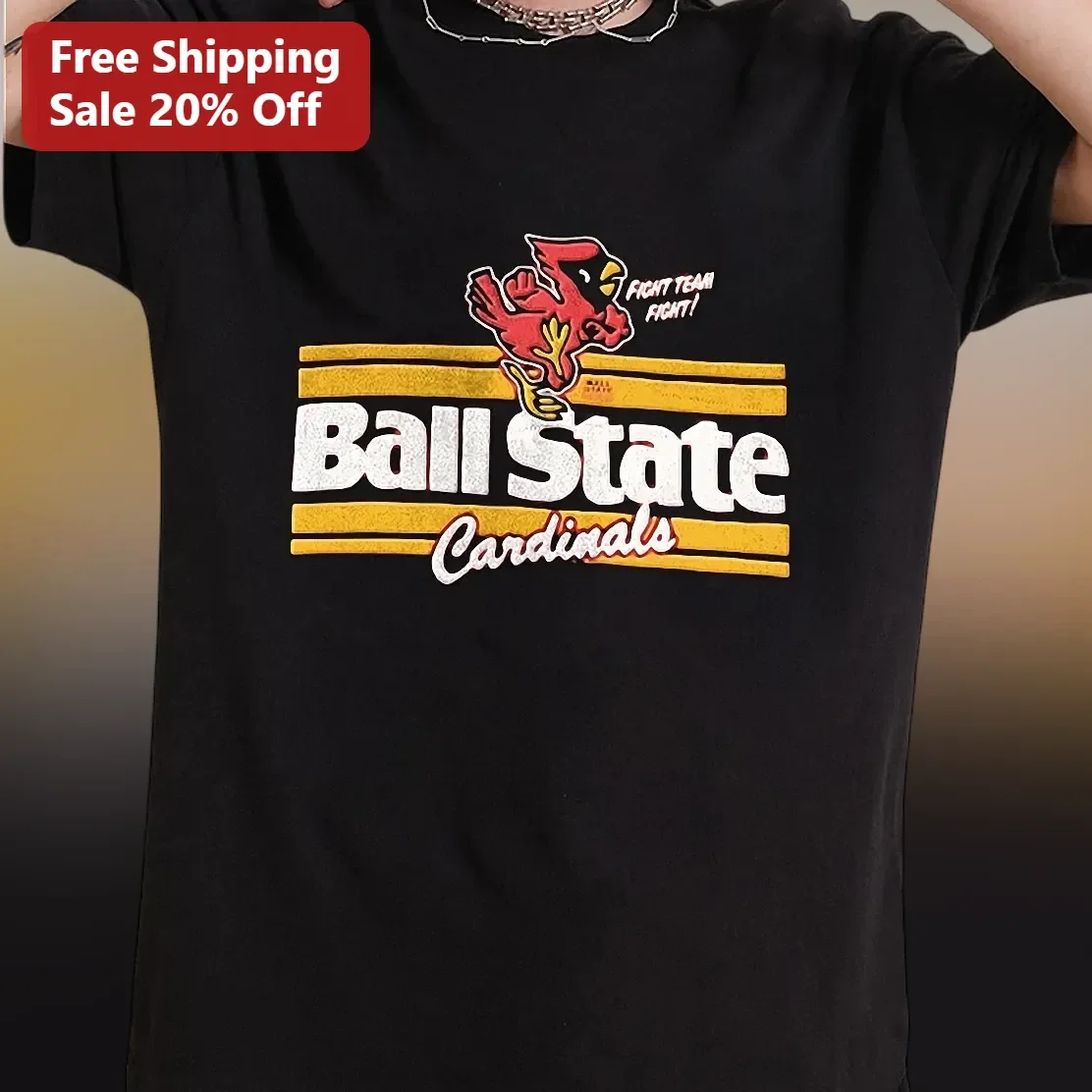 Ball State Cardinals Fight Team Tee Vintage Collegiate Graphic Shirt for Men Women