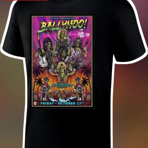 Ballyhoo Hooloween Bash Tee 19th Annual Zombie Concert Poster Shirt