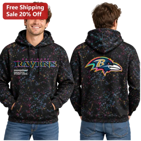 Baltimore Ravens Crucial Catch Intercept Cancer Hoodie NFL Fan Gear