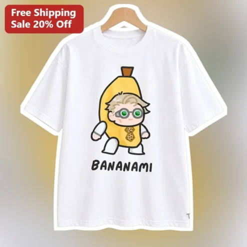 BANANAMI Tee Orca VTuber Chibi Banana Costume Kawaii Gamer Shirt