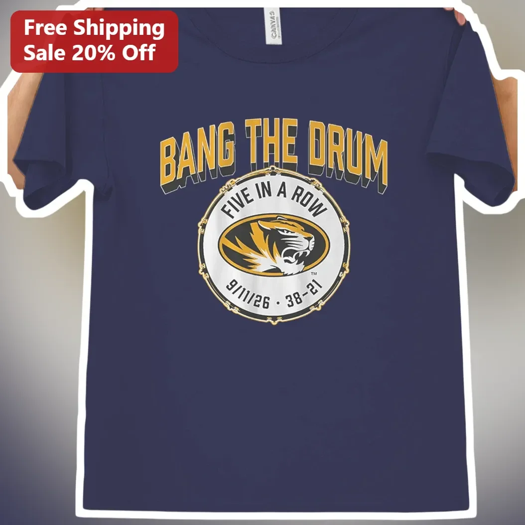Bang The Drum Missouri Tigers Football Tee Personalized Mizzou Fan Gift