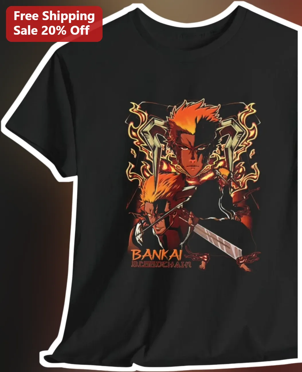 Bankai Bleach Renji Abarai Graphic Tee Anime Shirt