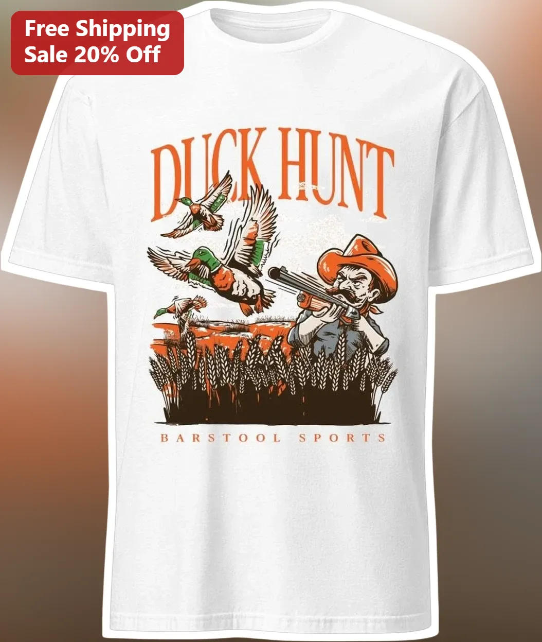 Barstool Outdoors Duck Hunt Vintage Hunter Graphic Tee for Men