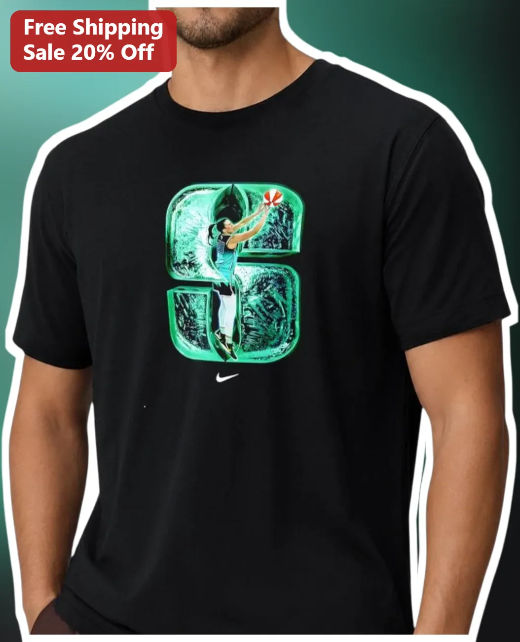 Basketball Player Letter S Graphic Tee for Women, WNBA Fan Gift