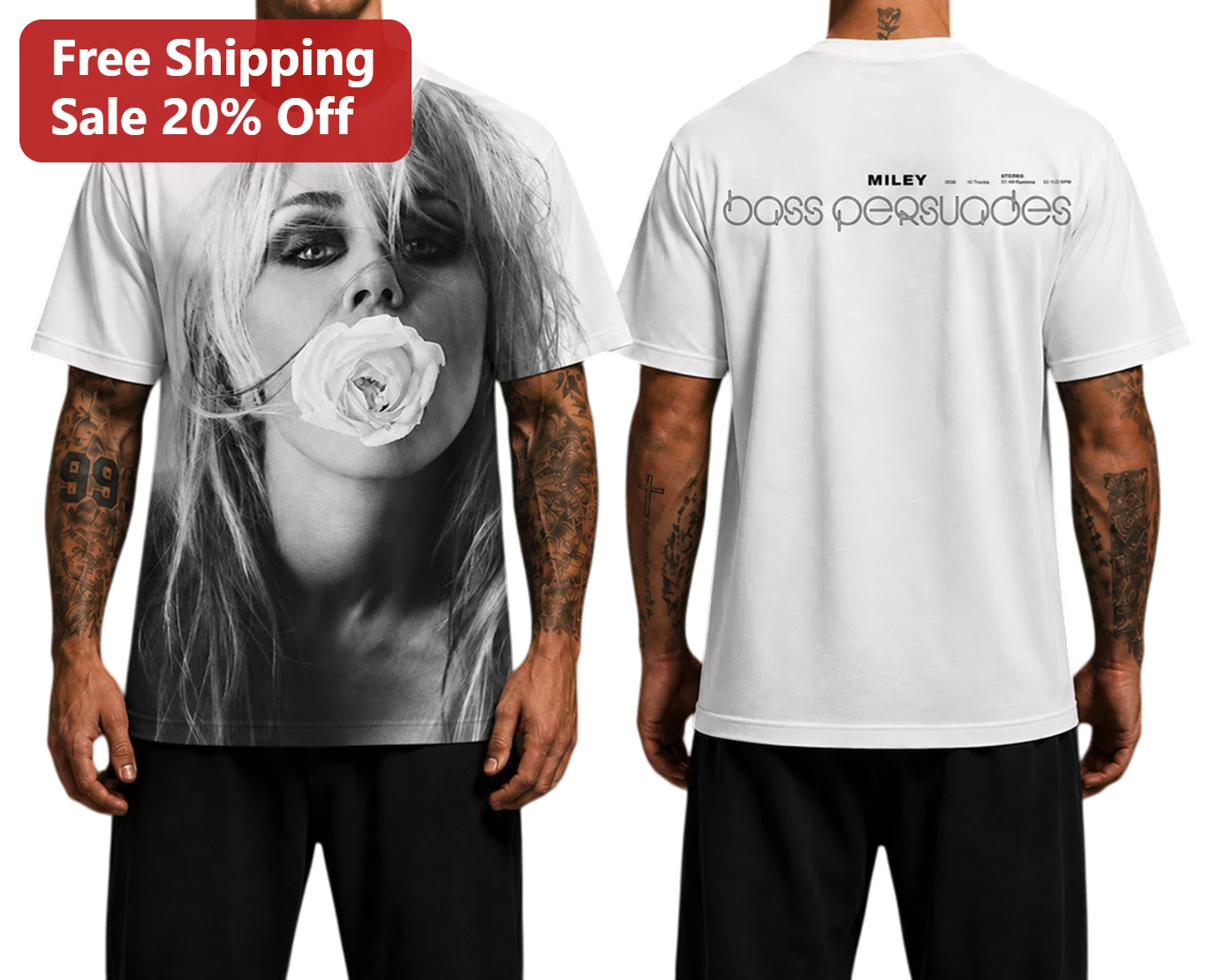Bass Persuades Miley Cyrus Graphic Tee Summer Vacation Album Fan Gift available at our Chicago, Illinois warehouse
