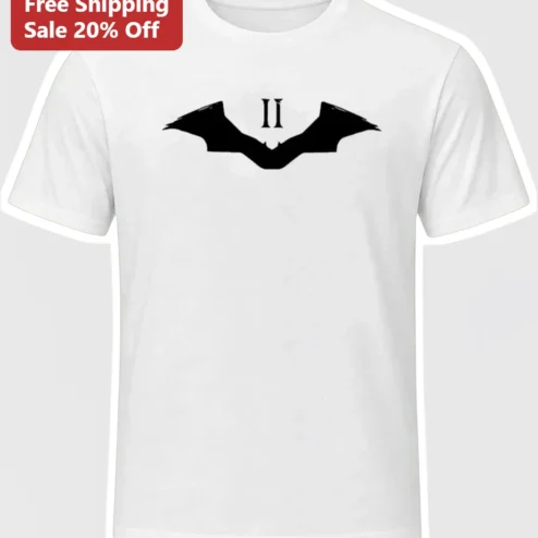 Bat Symbol II Graphic Tee Minimalist Dark Knight Rises Batman Logo Shirt for Comic Book Fans