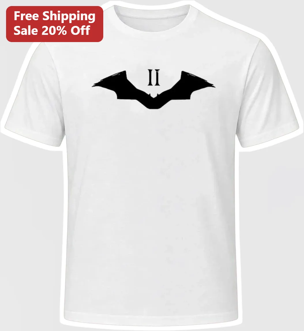Bat Symbol II Graphic Tee Minimalist Dark Knight Rises Batman Logo Shirt for Comic Book Fans