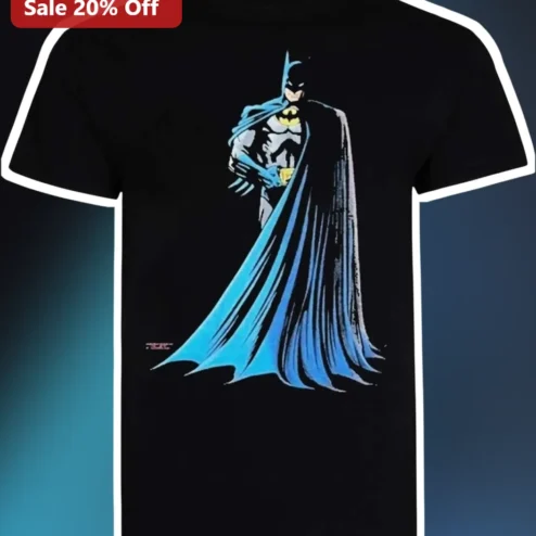 Batman Retro Comic Book Graphic Tee Vintage DC Comics Superhero Shirt for Men Women