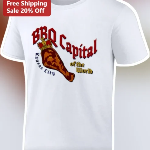 BBQ Capital of the World Kansas City Tee Retro Smoked Meat Graphic Shirt Gift for Foodies