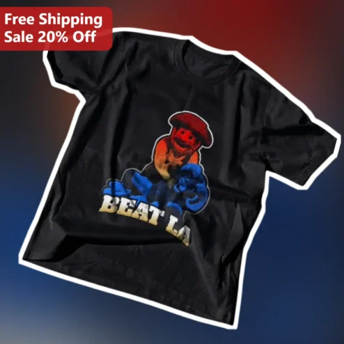 BEAT LA Lego Minifigure Boxer Graphic Tee Funny Hip Hop Pop Culture Mashup Shirt