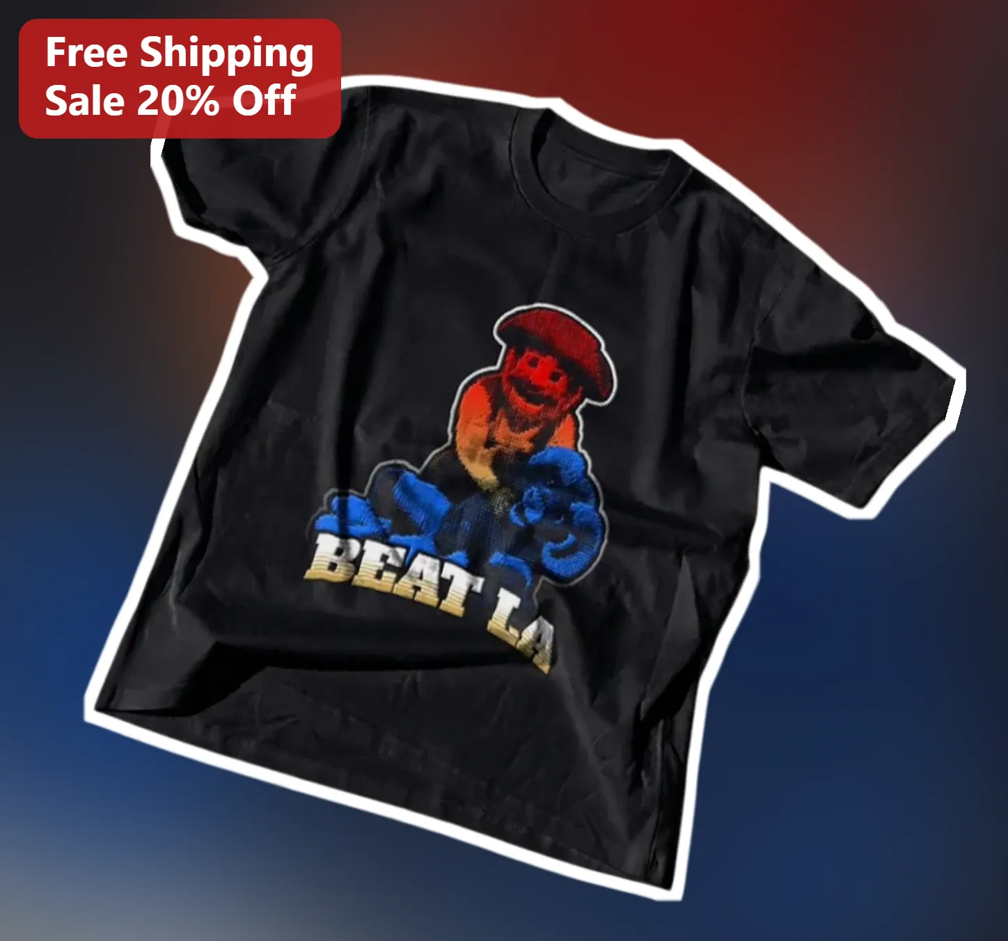BEAT LA Lego Minifigure Boxer Graphic Tee Funny Hip Hop Pop Culture Mashup Shirt