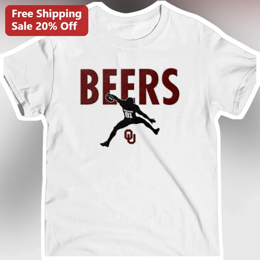 BEERS Football Diving Catch Graphic Tee College Fan Gift