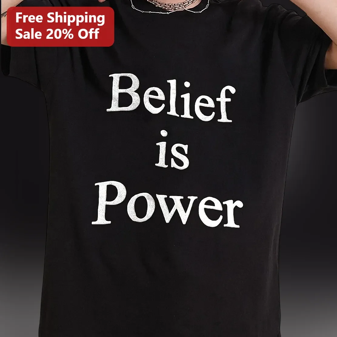 Belief is Power Tee Motivational Self-Belief Quote Shirt Spiritual Empowerment Gift