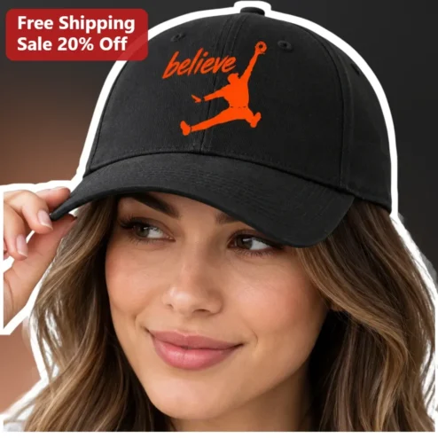 Believe Cap Michael Jordan Basketball Slam Dunk Motivational Baseball Hat for Men