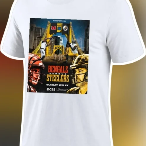 Bengals Versus Steelers Tee Cincinnati Bengals vs Steelers Graphic T Shirt AFC North Rivalry Game Day Apparel