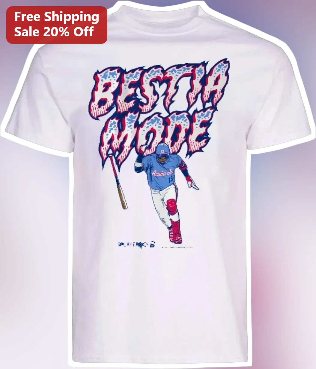 Bestia Mode Tee Ronald Acuna Jr Vintage Baseball Graphic Shirt for Men
