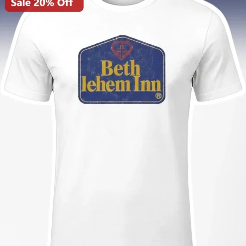 Bethlehem Inn Vintage Christian Retro Graphic Tee Holy Land Souvenir Gift