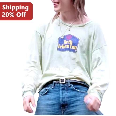 Bethlehem Inn Vintage Distressed Logo Long Sleeve Tee Retro Hotel Memorabilia Shirt
