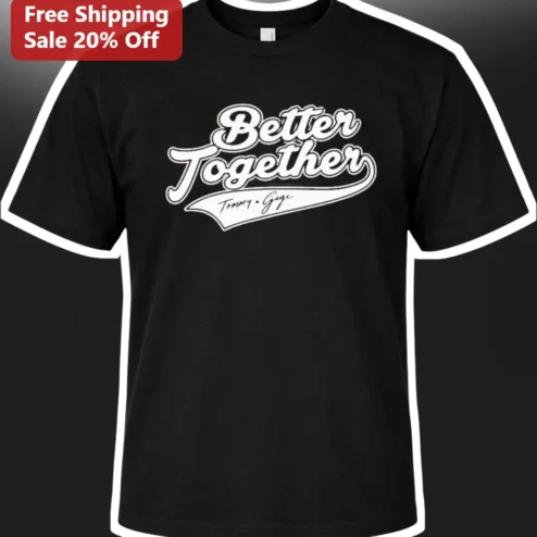 Better Together Personalized Couples Matching Tee Custom Name Wedding Gift