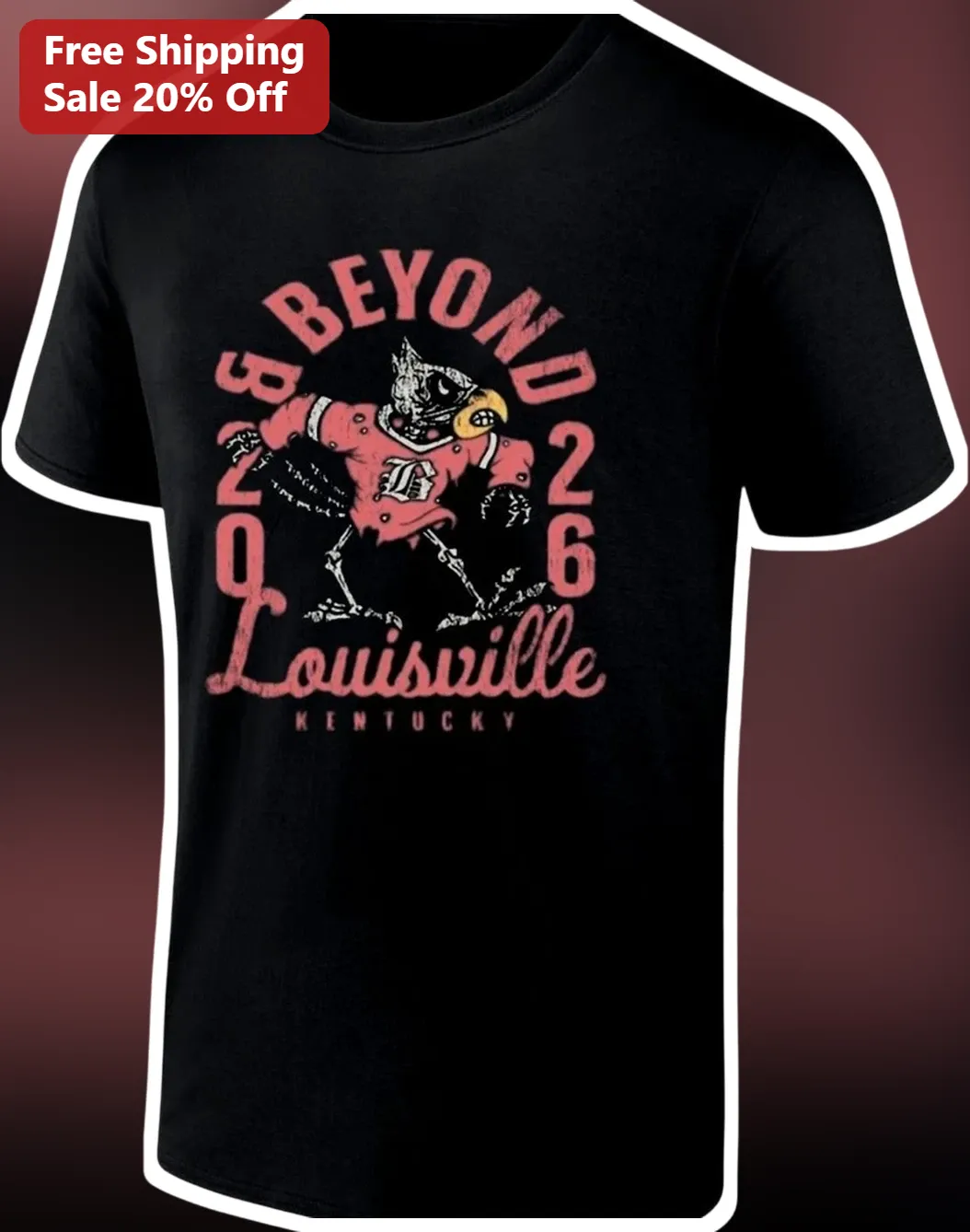 Beyond Louisville Kentucky Skeleton Hockey Vintage Graphic Tee