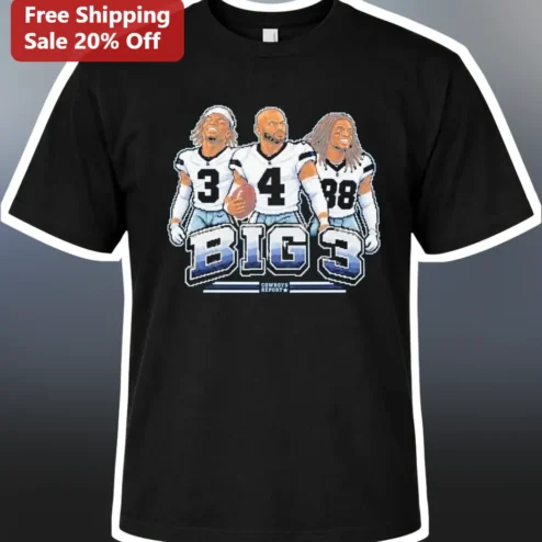 Big 3 Football Players Tee Dallas Cowboys Dak Prescott CeeDee Lamb George Pickens Fan Shirt