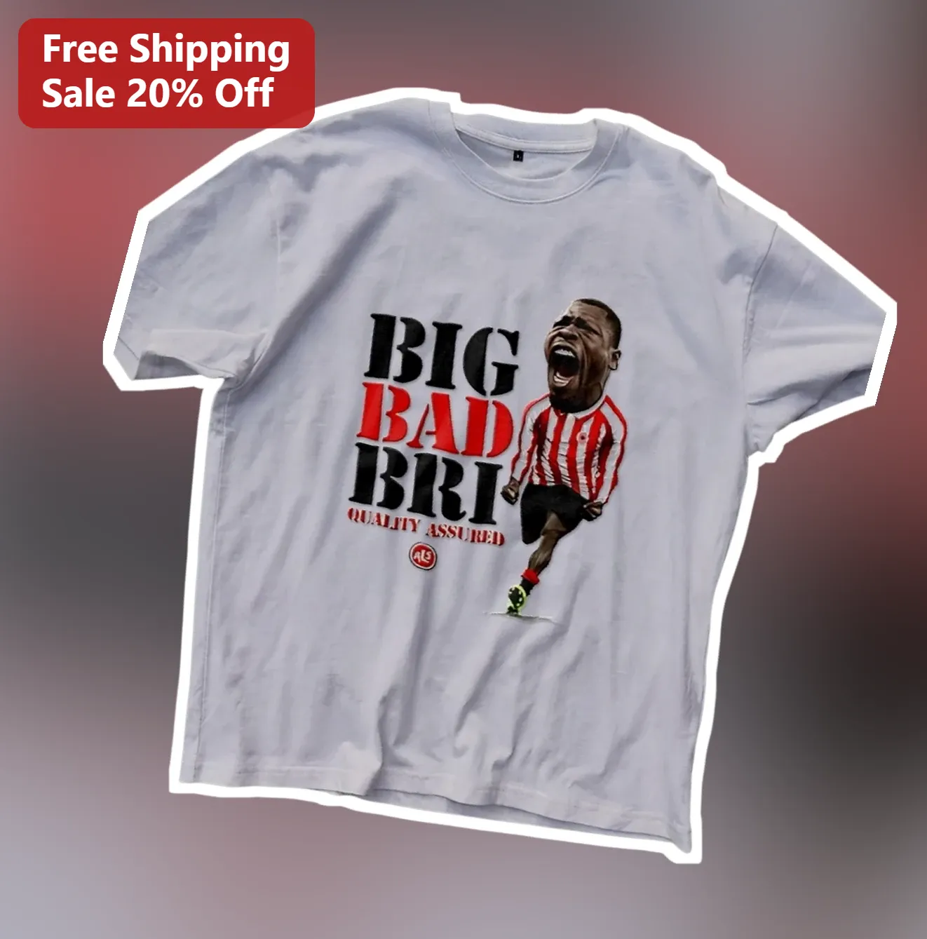 Big Bad Bri Quality Assured Soccer Player Caricature Graphic Tee